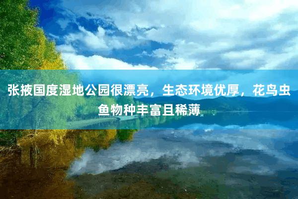 张掖国度湿地公园很漂亮，生态环境优厚，花鸟虫鱼物种丰富且稀薄