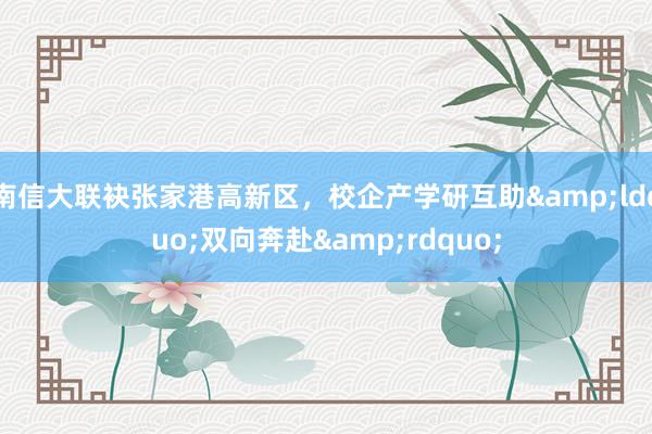 南信大联袂张家港高新区，校企产学研互助&ldquo;双向奔赴&rdquo;