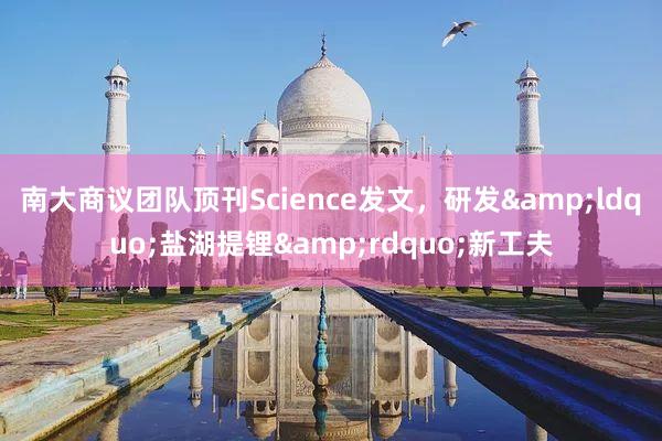 南大商议团队顶刊Science发文，研发&ldquo;盐湖提锂&rdquo;新工夫