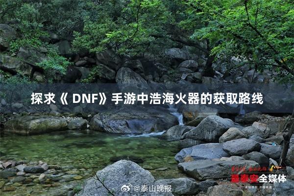 探求《 DNF》手游中浩海火器的获取路线