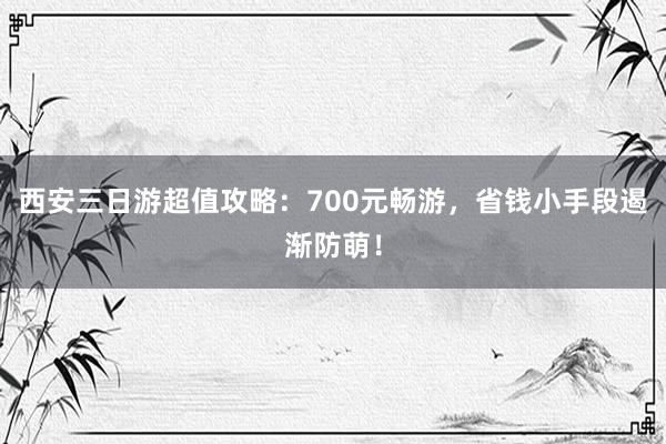西安三日游超值攻略：700元畅游，省钱小手段遏渐防萌！
